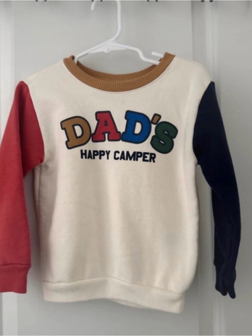 Garanimals Cream 'DAD'S Happy Camper' Colorblock Sweatshirt